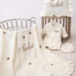 Müslin Set – Yastık, Battaniye ve Tulum (Yıldız Detaylı)