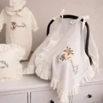 Müslin Set- Yastık, Battaniye, Puset Örtüsü ve Tulum (Zürafa Detaylı) - Görsel 3