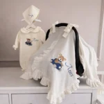 Müslin Set- Yastık, Battaniye, Puset Örtüsü ve Tulum (Araba ve Ayıcık Detaylı) - Görsel 2