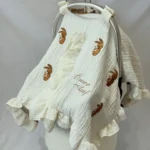 Müslin Puset Örtüsü (Tavşan Detaylı)