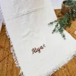 Yenidoğan Müslin Battaniye (Çiçek Detaylı)