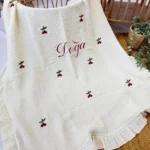 Yenidoğan Müslin Battaniye (Kiraz Detaylı)