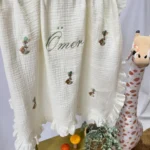 Yenidoğan Müslin Battaniye (Ayıcık ve Balon Detaylı)