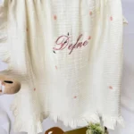 Yenidoğan Müslin Battaniye (Çiçek Detaylı)