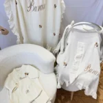 Müslin Set – Yastık, Battaniye ve Tulum (Balon Detaylı)