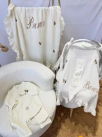 Müslin Set – Yastık, Battaniye ve Tulum (Balon Detaylı)