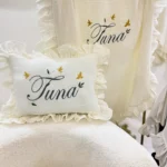 Müslin 2’li Set – Yastık ve Battaniye (Kuş Detaylı)