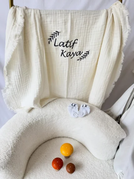 Yenidoğan Müslin Battaniye (Dal Detaylı)