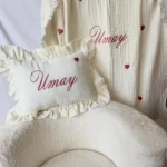 Müslin 2’li Set – Yastık ve Battaniye (Kalp Detaylı)