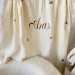 Yenidoğan Müslin Battaniye (Kuş Detaylı)