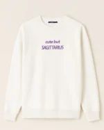 Kişiye Özel Nakış İşlemeli Yay Burcu Yazılı Sweat