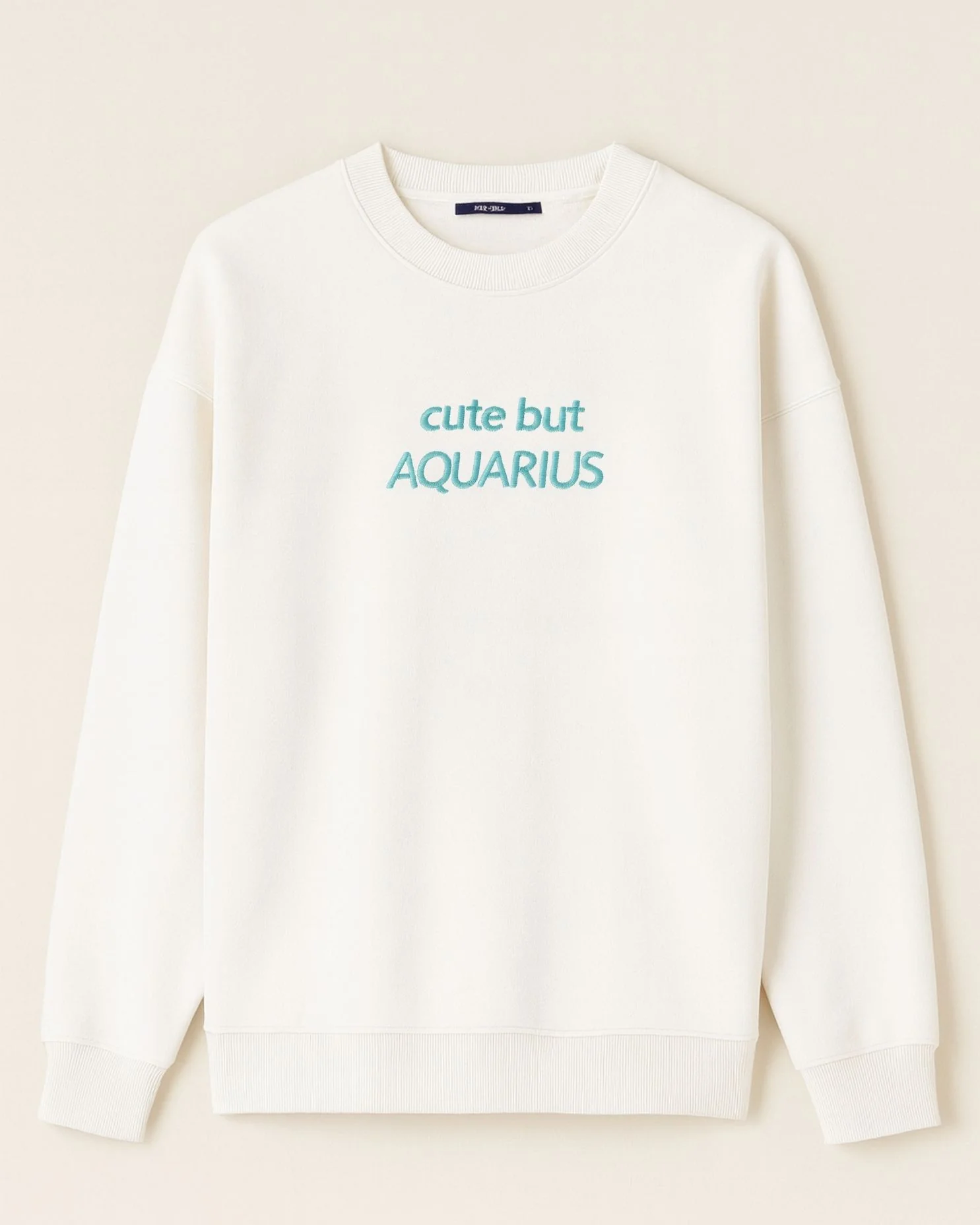 Kişiye Özel Nakış İşlemeli Kova Burcu Yazılı Sweat