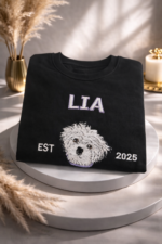 Evcil Hayvana Özel Kişiselleştirilmiş Nakış İşleme Tshirt - Görsel 4