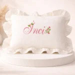 Yenidoğan Müslin Yastık (Çiçek Detaylı)