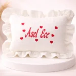 Yenidoğan Müslin Yastık (Çoklu Kalp Detaylı)