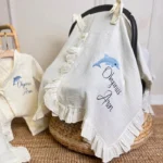 Müslin Set- Yastık, Battaniye, Puset Örtüsü ve Tulum (Yunus Detaylı) - Görsel 3