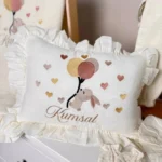 Müslin Set - Yastık, Battaniye, Puset Örtüsü ve Tulum(Tavşan ve Balon Detaylı) - Görsel 3