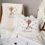 Müslin Set - Yastık, Battaniye, Puset Örtüsü ve Tulum(Tavşan ve Balon Detaylı) - Görsel 4